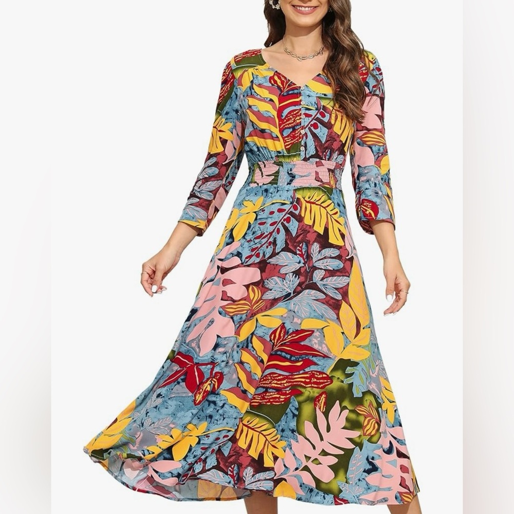 Women’s Floral Multicolor Maxi Dress size XL like new
